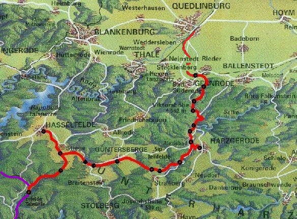 Karte Selketalbahn