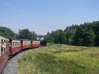 Zug 8962 mit Lok 99 5906 vor dem Haltepunkt Sternhaus Haferfeld