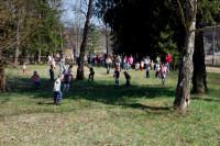 Kinder beim Suchen auf der Wiese in Silberhtte