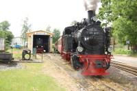 Lok 99 6101 rangiert im Bahnhof Hasselfelde.