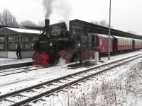 Zug im Bahnhof Quedlinburg