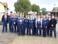 Abschließendes Gruppenbild. Das S auf der Arbeitsbekleidung steht bekanntermaßen für S-Bahn, könnte aber auch Selketalbahn heißen …