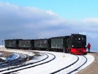 Sonderzug mit Lok 99 6101 im Bf Brocken am22.02.2015 (1)