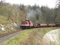 Sonderzug mit „Harzkamel“ 199 874 und „Schienen-Cabrio“ (offener Aussichtswagen) vor dem Hp Drahtzug (1)