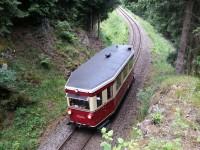 Triebwagen 187 001 beim Fotohalt zwischen dem Haltepunkt Birkenmoor und dem Betriebsbahnhof Unterberg (3)